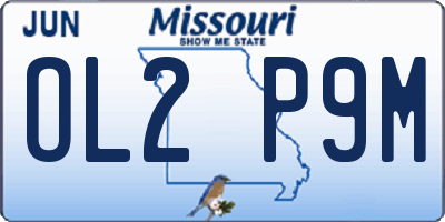 MO license plate OL2P9M