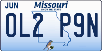 MO license plate OL2P9N