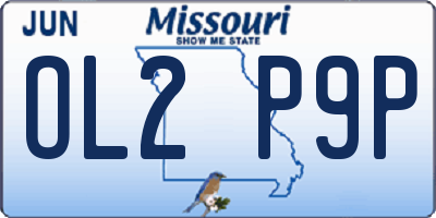 MO license plate OL2P9P