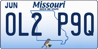 MO license plate OL2P9Q