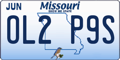 MO license plate OL2P9S