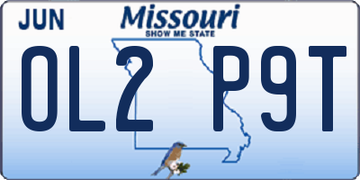MO license plate OL2P9T