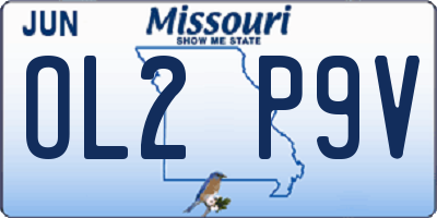 MO license plate OL2P9V
