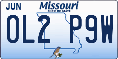 MO license plate OL2P9W