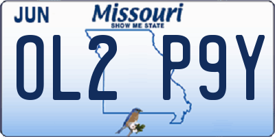 MO license plate OL2P9Y