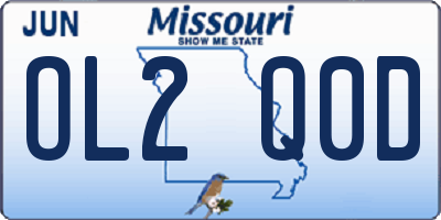 MO license plate OL2Q0D