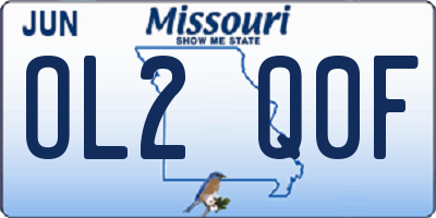 MO license plate OL2Q0F
