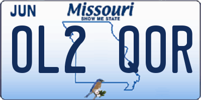 MO license plate OL2Q0R