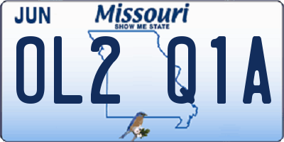 MO license plate OL2Q1A