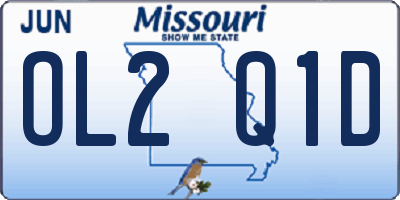 MO license plate OL2Q1D