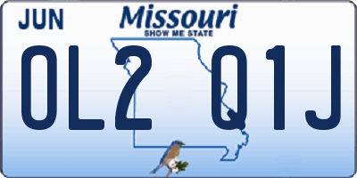 MO license plate OL2Q1J