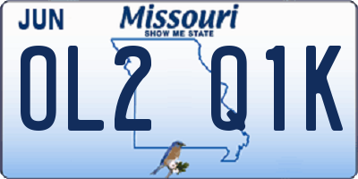 MO license plate OL2Q1K