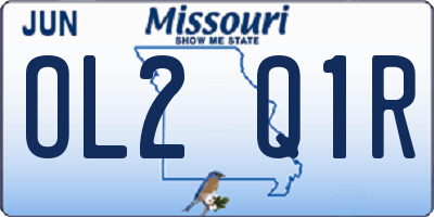 MO license plate OL2Q1R