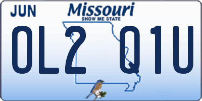 MO license plate OL2Q1U