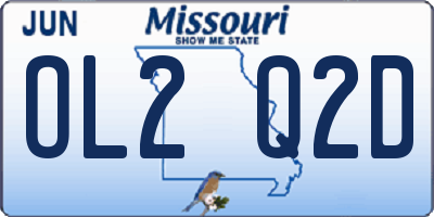 MO license plate OL2Q2D