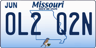 MO license plate OL2Q2N