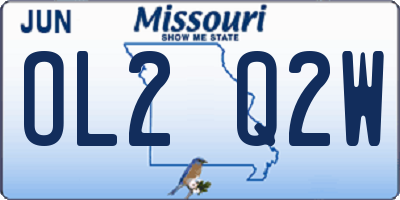 MO license plate OL2Q2W