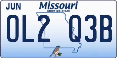MO license plate OL2Q3B