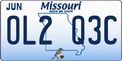 MO license plate OL2Q3C