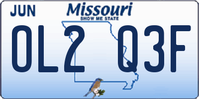 MO license plate OL2Q3F
