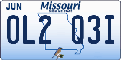 MO license plate OL2Q3I