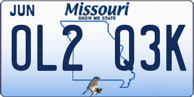 MO license plate OL2Q3K