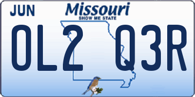 MO license plate OL2Q3R
