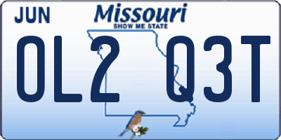 MO license plate OL2Q3T