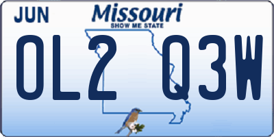 MO license plate OL2Q3W