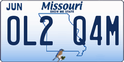 MO license plate OL2Q4M