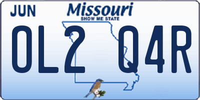 MO license plate OL2Q4R
