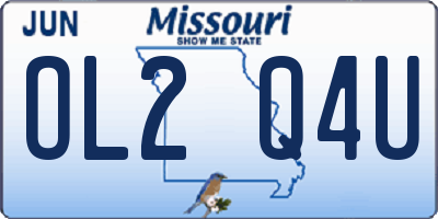 MO license plate OL2Q4U