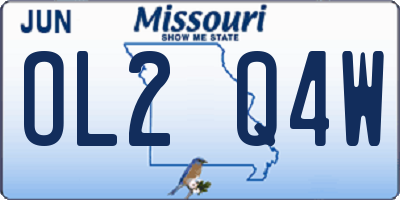 MO license plate OL2Q4W