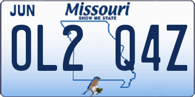 MO license plate OL2Q4Z