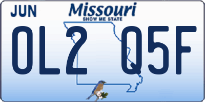 MO license plate OL2Q5F