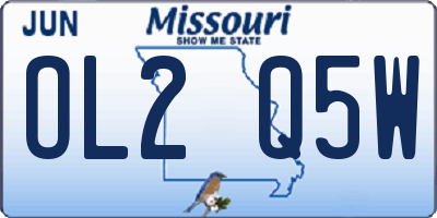 MO license plate OL2Q5W