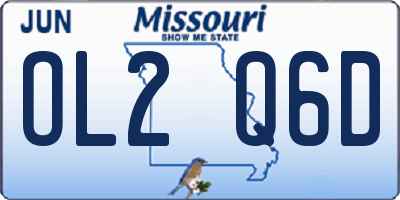 MO license plate OL2Q6D