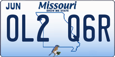 MO license plate OL2Q6R