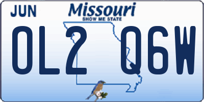 MO license plate OL2Q6W