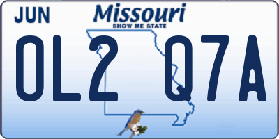 MO license plate OL2Q7A