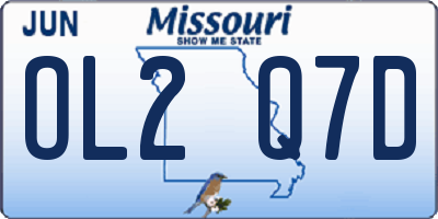 MO license plate OL2Q7D