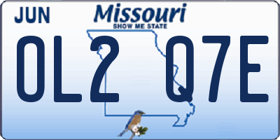 MO license plate OL2Q7E