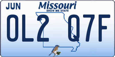 MO license plate OL2Q7F