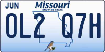 MO license plate OL2Q7H