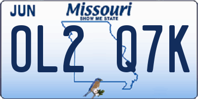 MO license plate OL2Q7K