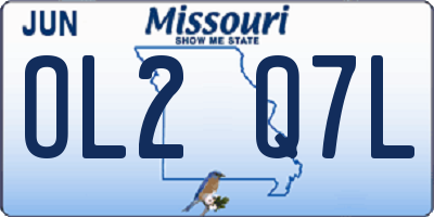 MO license plate OL2Q7L