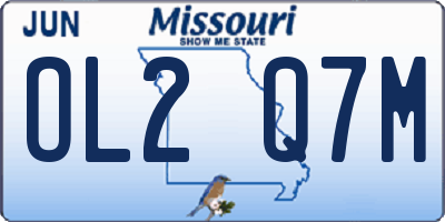 MO license plate OL2Q7M