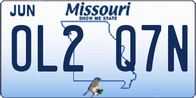 MO license plate OL2Q7N