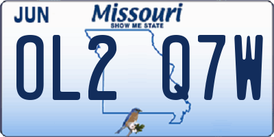MO license plate OL2Q7W