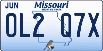 MO license plate OL2Q7X